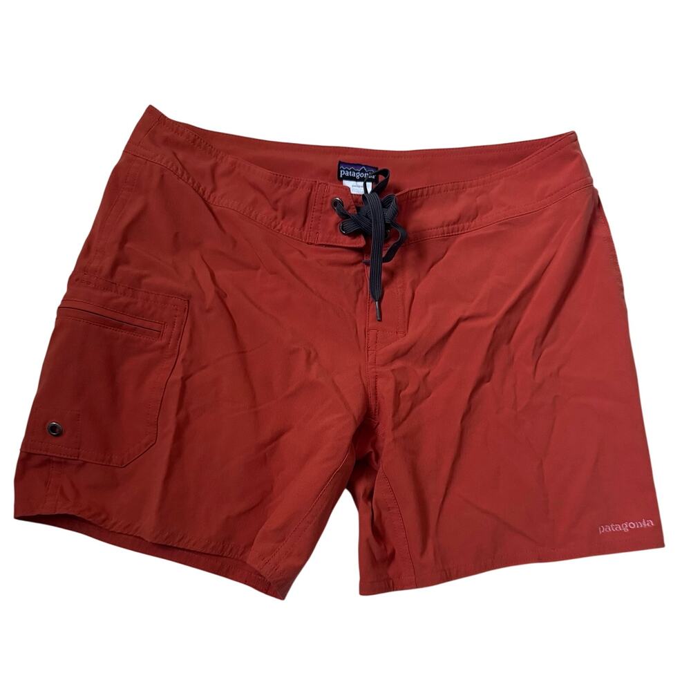 Patagonia Y2K Burnt Orange Swim Hiking Shorts Women's Size 6 Zip Cargo Pocket
